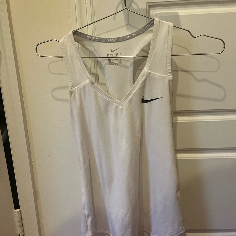 Nike White Dri-FIT V-Neck Tank XS